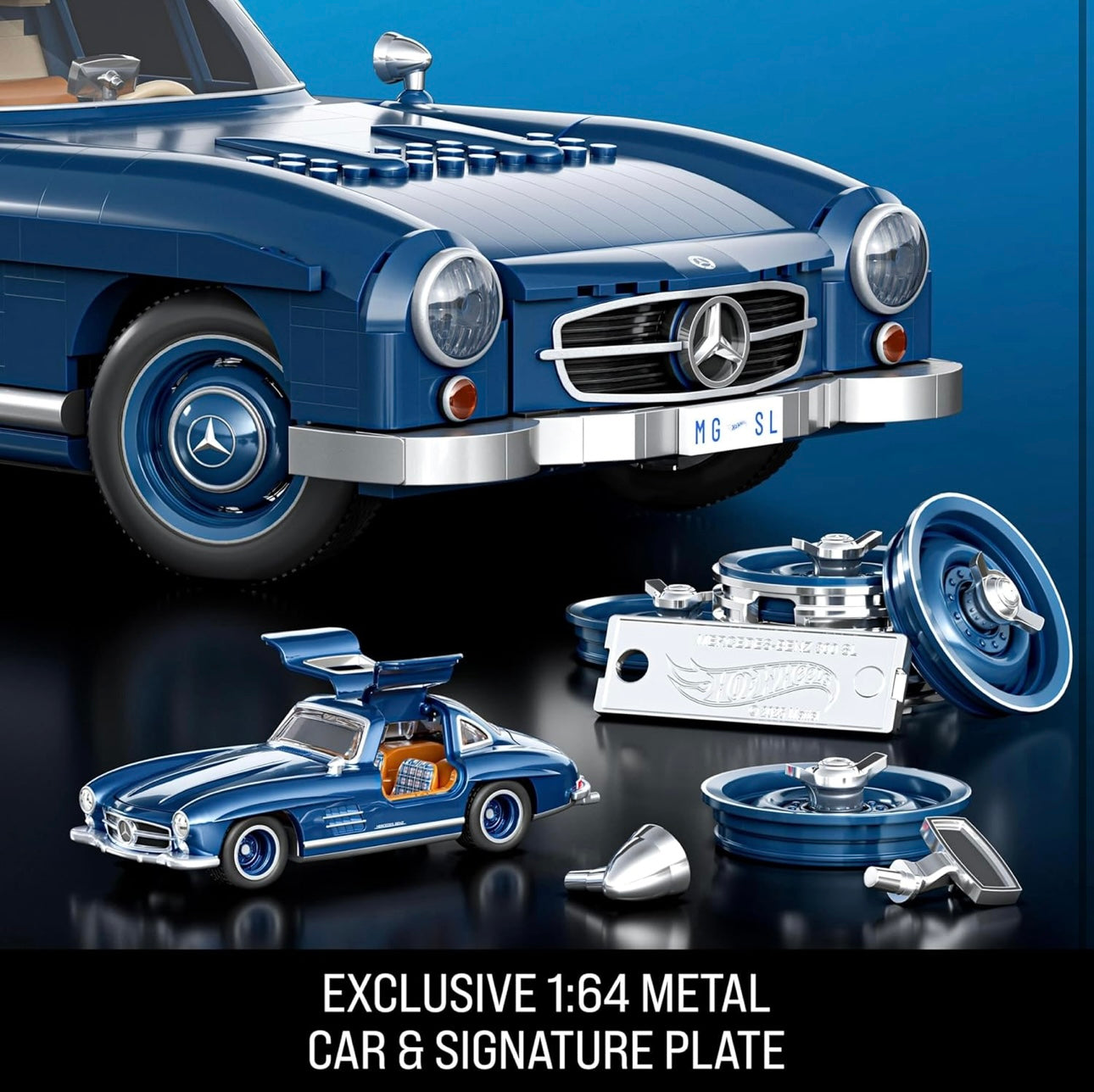 Mattel Brick Shop Hot Wheels Mercedes-Benz 300 SL Building Set 1:12 (1600pcs)