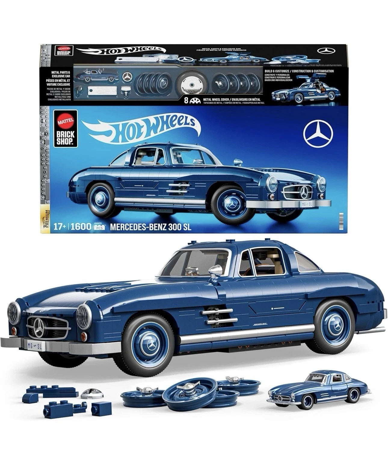 Mattel Brick Shop Hot Wheels Mercedes-Benz 300 SL Building Set 1:12 (1600pcs)